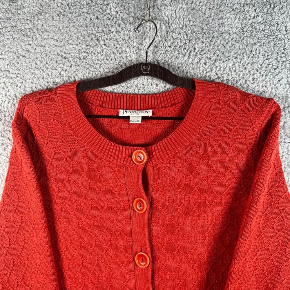 Pendleton Button Up Brick Rust Red Cardigan Sweat… - image 3